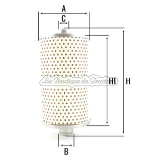 Filtre huile FARMALL A, B, C, H, FCD, F235D. OEM: 376375R91